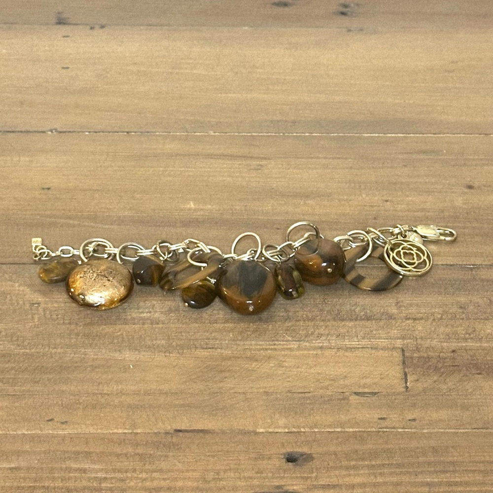 Derberg/Kern Gold and Brown Charm Bracelet